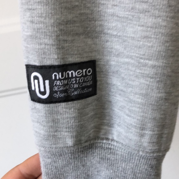 Numero Heather Grey Hoodie with Patch - Men’s Size M - Picture 4 of 7